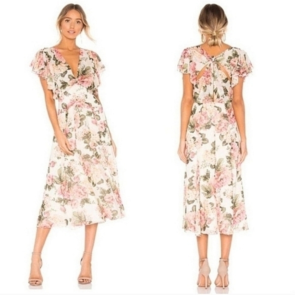 DIVINE HERITAGE FLORAL‎ MIDI DRESS XS